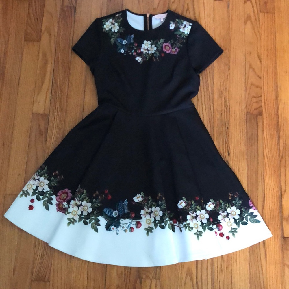 Black floral skater Ted Baker Dress
